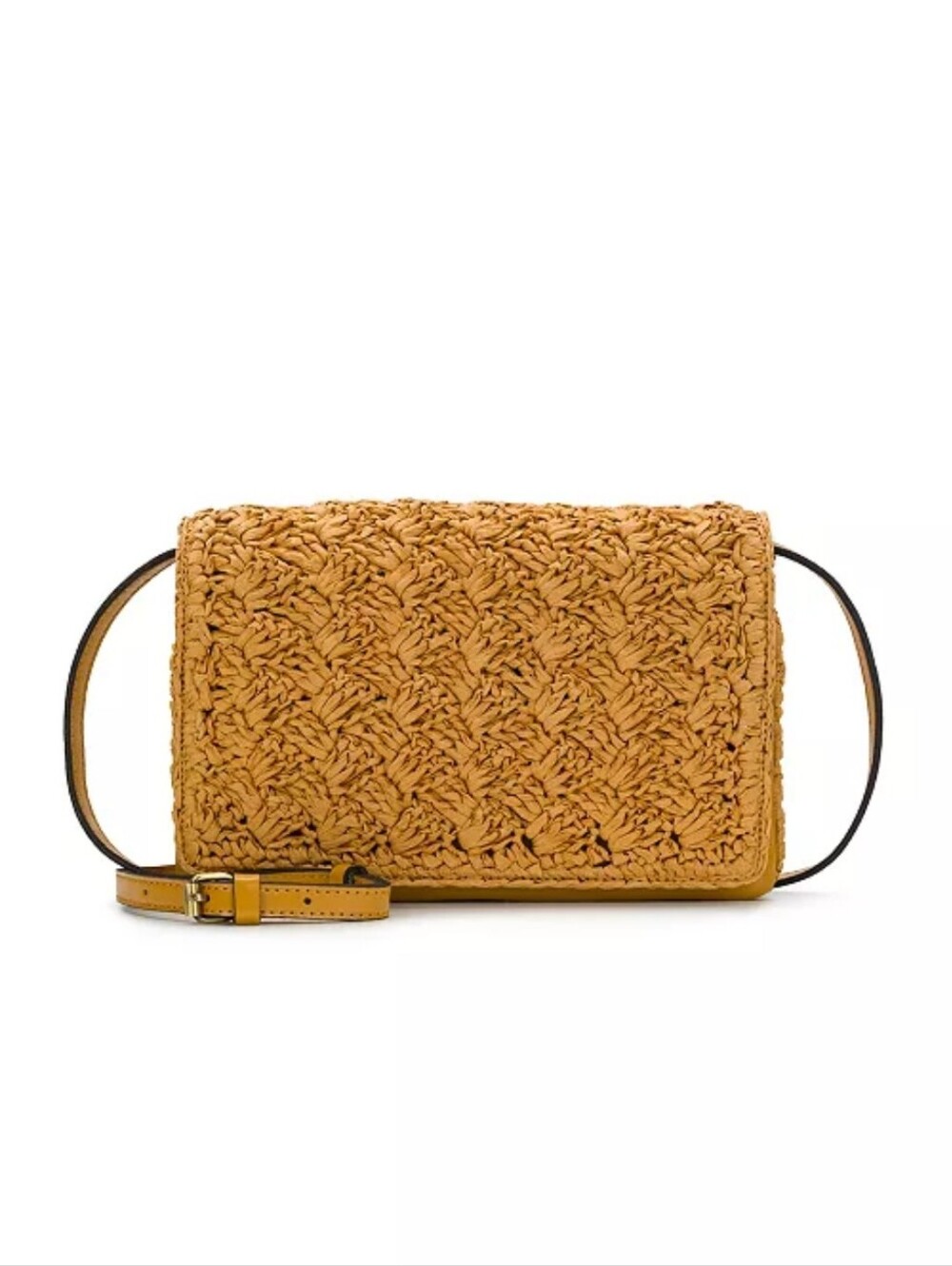 Patricia Nash Woven Crossbody Bag in Mango Yellow Straw.